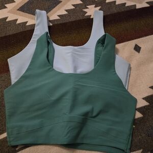 Green and Light Blue Sports Bras